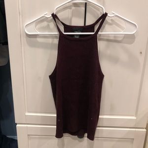 Purple ribbed tank top